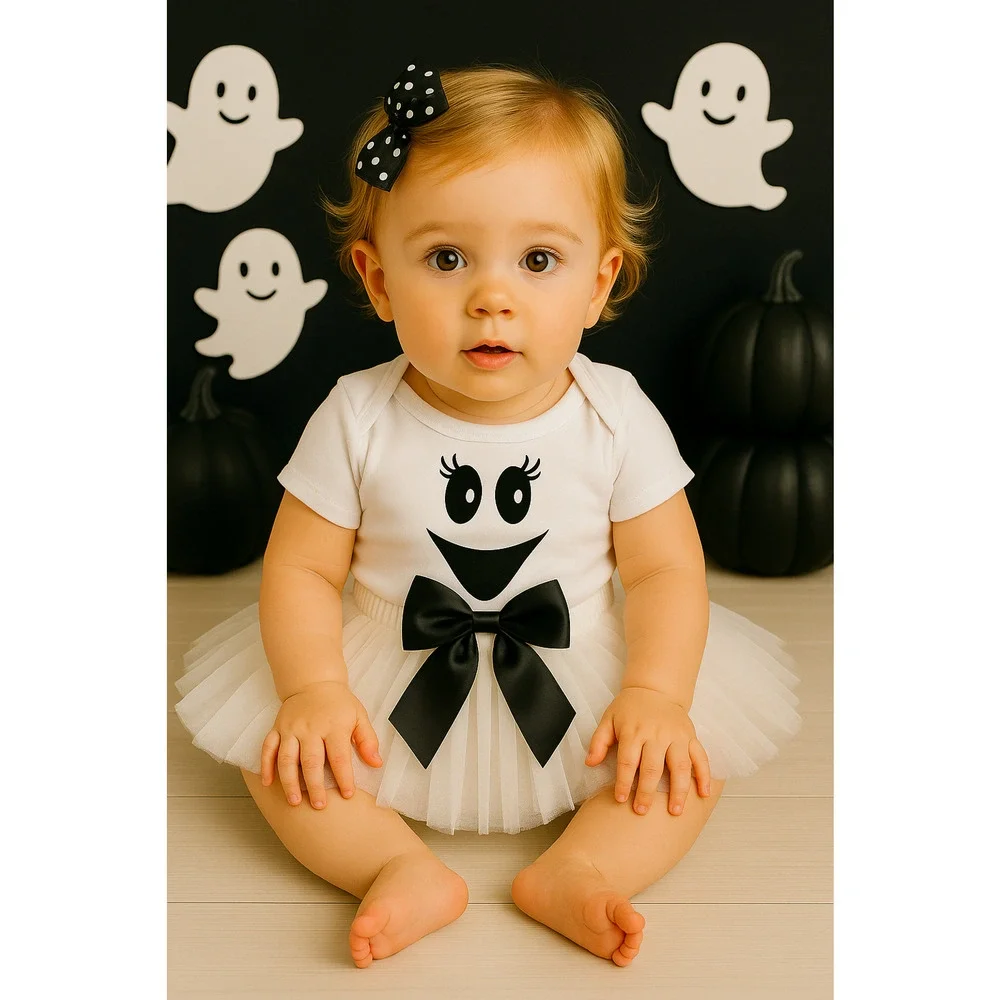 Ghost Halloween Tutu Costumes For Baby and Toddler Girls